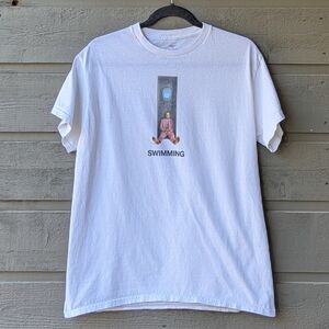 Mac Miller Swimming Graphic Crew Neck T-Shirt Medium White 100% Cotton